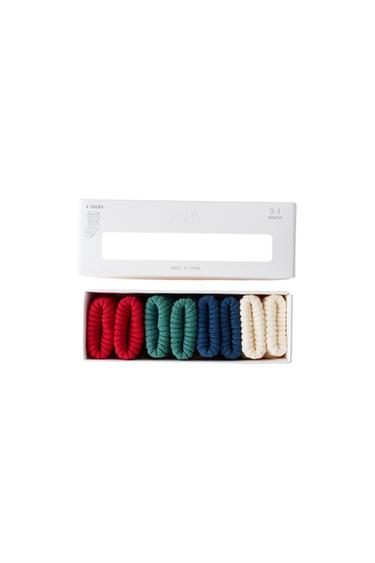 4-PACK OF COLOURED SOCKS IN A BOX - Blue by Zara