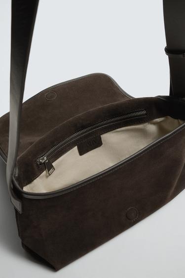 SAC BANDOULIÈRE EN CUIR - Marron de Zara - Image 3