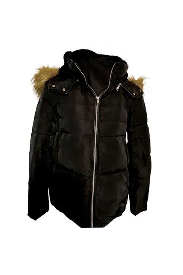 ZARA QUILTED LONG SLEEVES DOWN PUFFER JACKET WITH TEXTURED HOOD WARM WINTER SZ M
