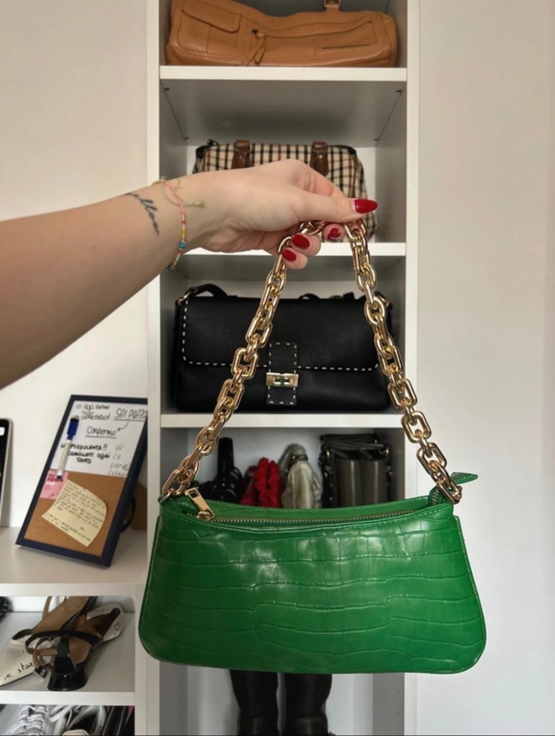 ANIMAL PRINT SHOULDER BAG WITH CHAIN