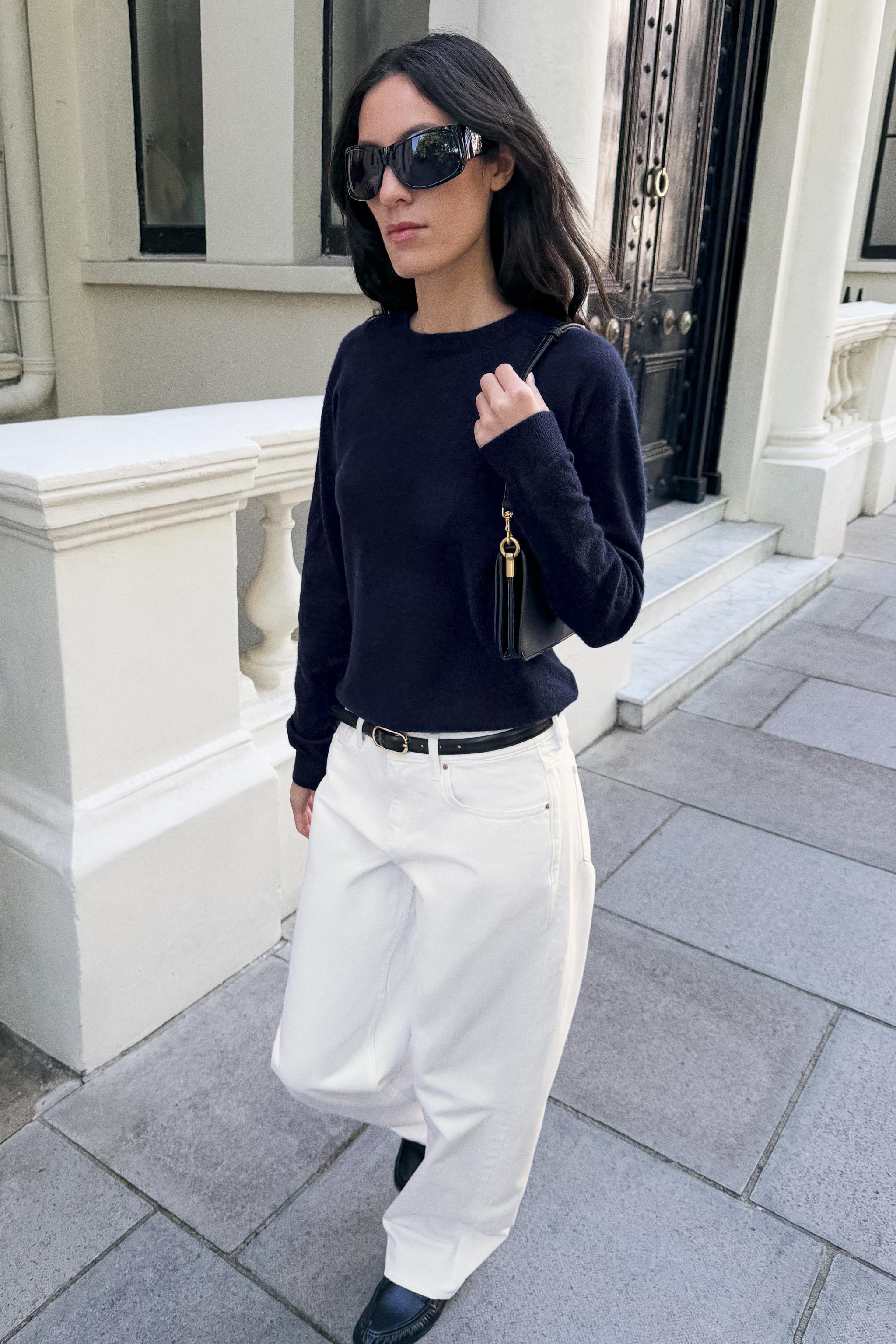 SOFT-TOUCH KNIT JUMPER — Navy blue