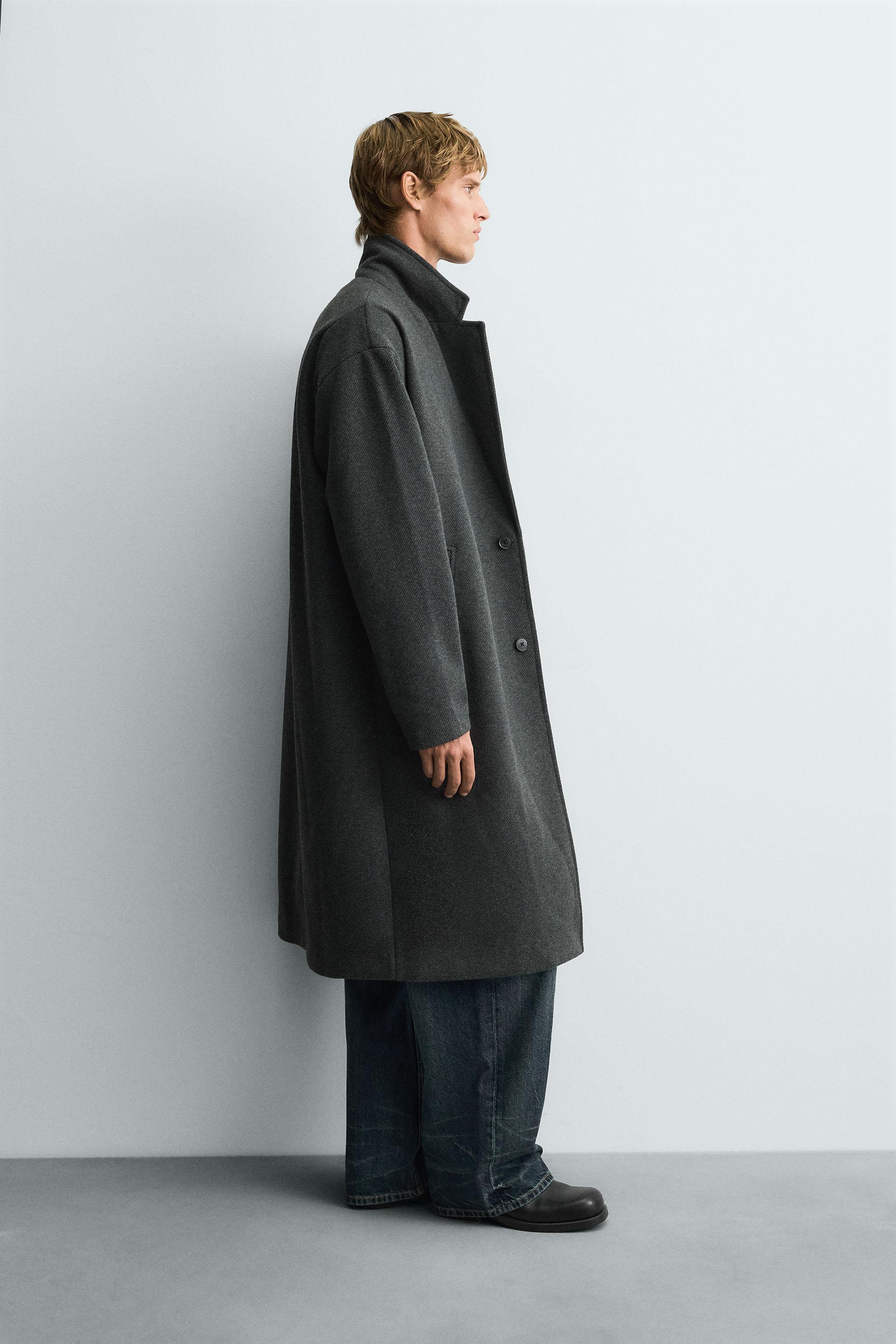 撥水加工ストラクチャードコート - ブラック | ZARA Japan / 日本