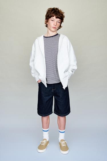 BERMUDA DENIM RELAXED BAGGY - Índigo de Zara