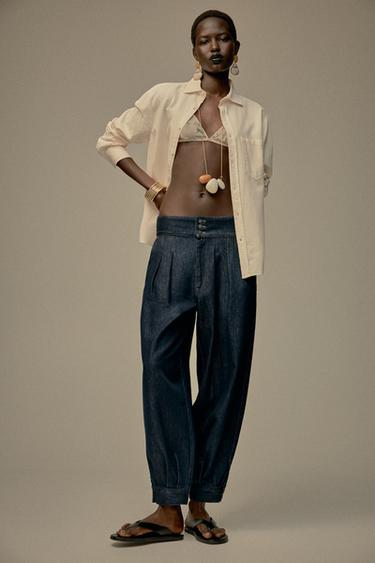 Zara POCKET SHIRT ZW COLLECTION - Ecru