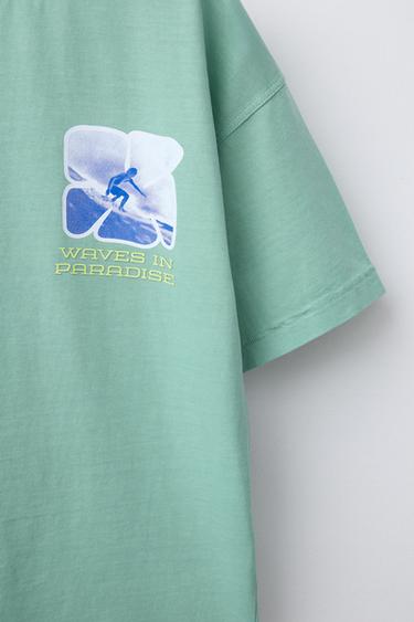 T-SHIRT IMPRIMÉ SURF - Vert de Zara - Image 2