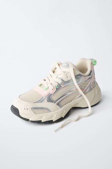 MESH TRAINERS - Ecru White by Zara - Image 2
