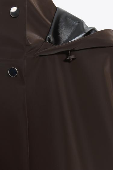 COATED HOODED WINDPROOF JACKET - Brown by Zara - Image 8