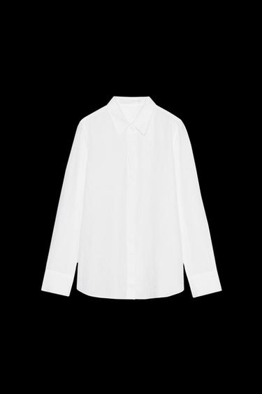 Zara ZW COLLECTION FLOWY BASIC SHIRT - White - Image 0