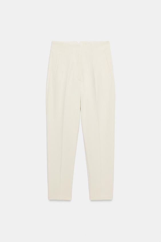 CALÇA DE CINTURA ALTA - Cru da Zara - Imagem 0
