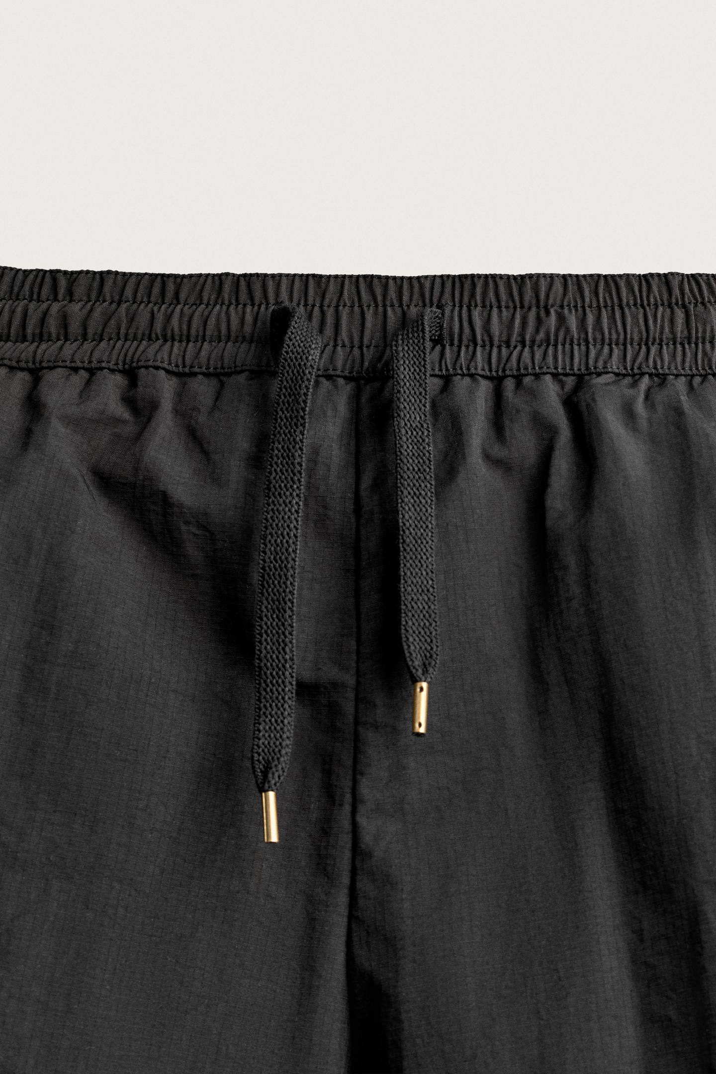 Пляжные шорты для мужчин — Zara, цвет: Чёрный — фото 3