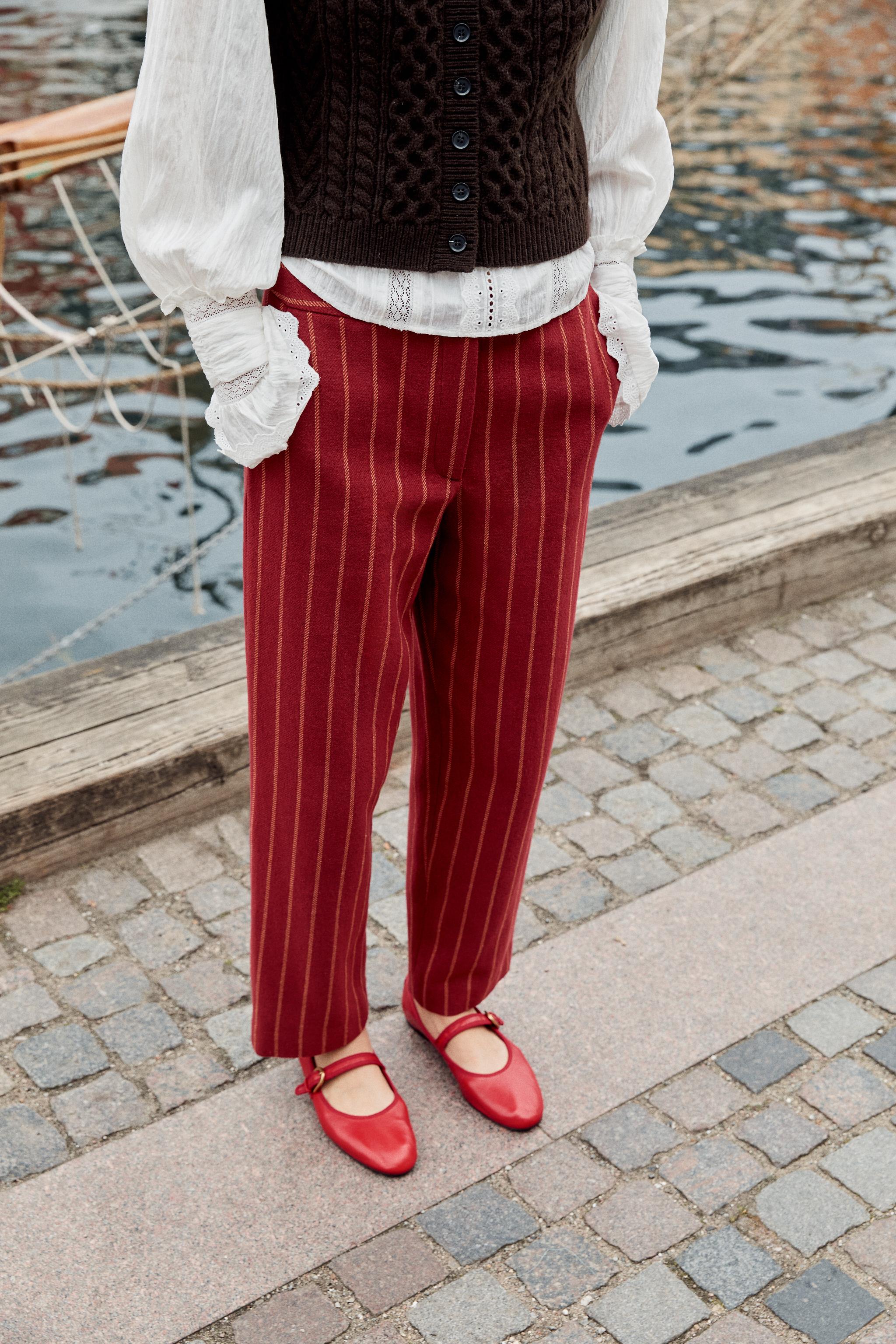 STRIPED STRAIGHT-LEG PANTS