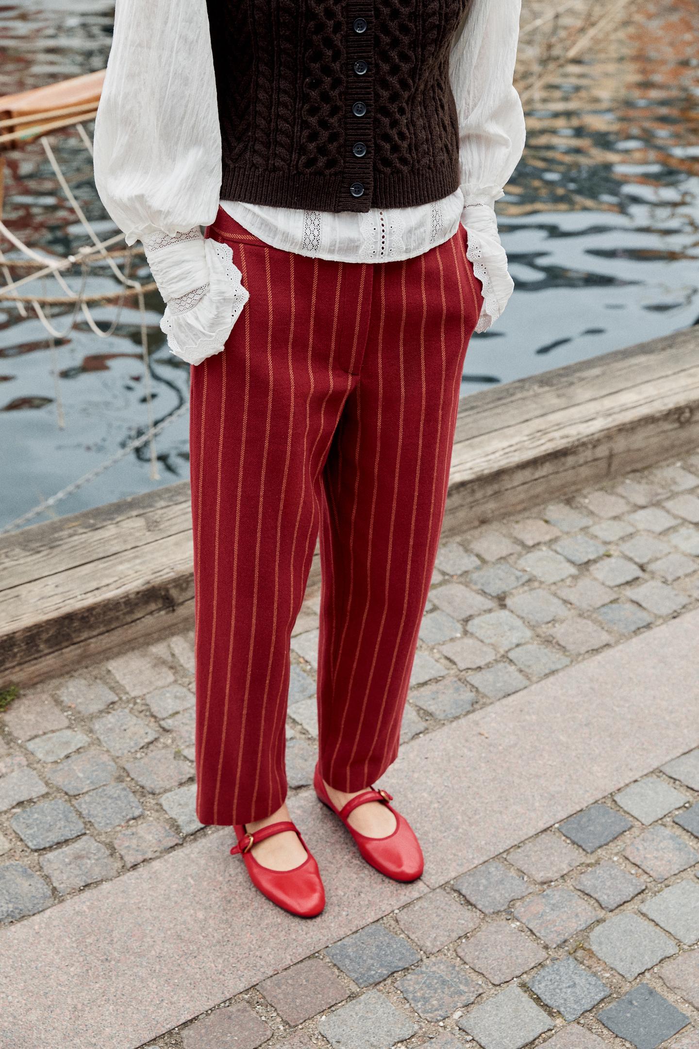 Брюки Zara Striped Straight-Leg — фото 2