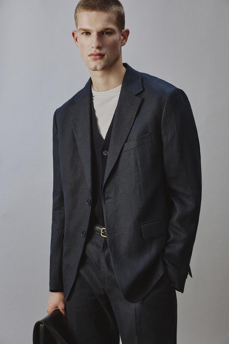 ZARA 100% LINEN SUIT BLAZER