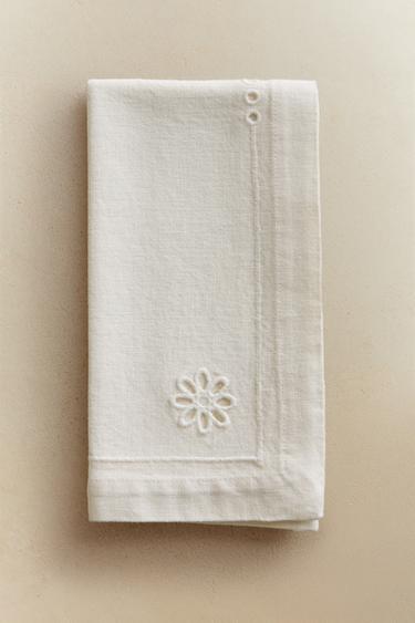 PACK OF NAPKINS WITH CUTWORK EMBROIDERY (PACK OF 2) - White by Zara