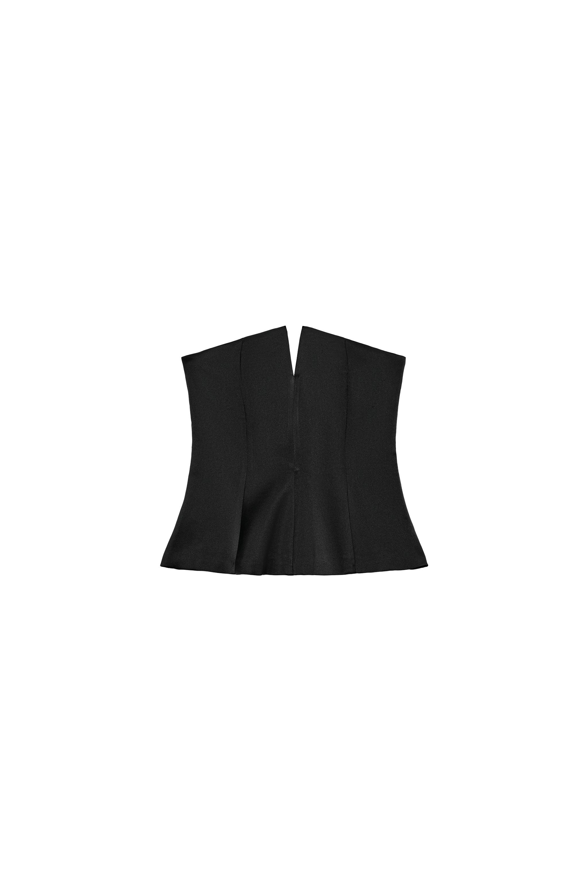 SATIN EFFECT BANDEAU TOP - Black | ZARA United States