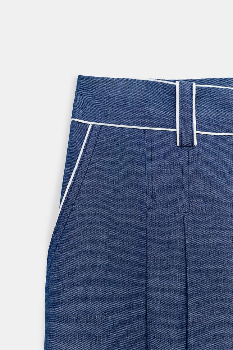 Pantalones cortos Bermuda largos con ribete contrastante 8