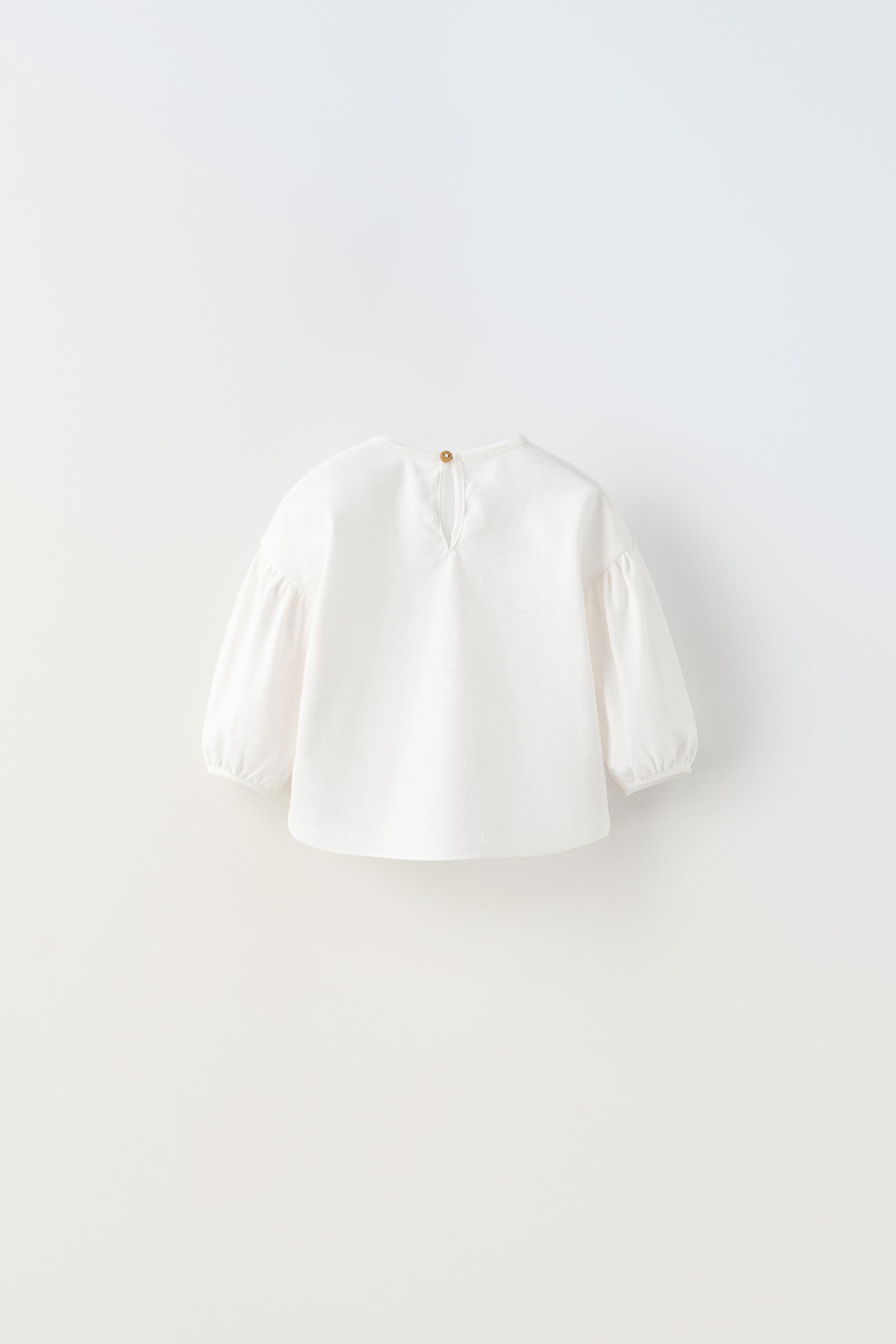 FLORAL EMBROIDERED T-SHIRT - White | ZARA United States