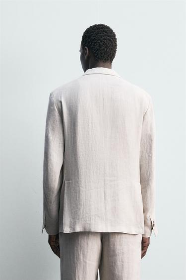 BLAZER DE COSTUME 100 % LIN - Sable de Zara - Image 2