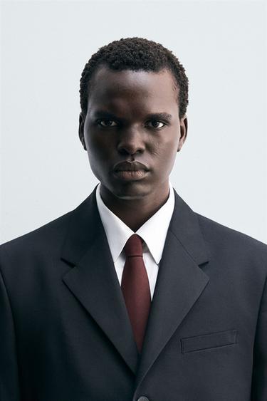 TEXTURED 100% WOOL TIE - Burgundy by Zara - Image 0