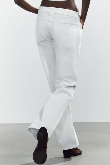 JEANS TRF WIDE LEG TIRO BAJO - Blanco de Zara