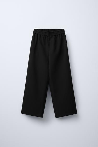 WIDE-LEG TROUSERS WITH SIDE STRIPES - Black by Zara - Image 0