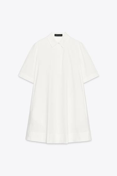 ZW COLLECTION POPLIN SHORT DRESS - White by Zara