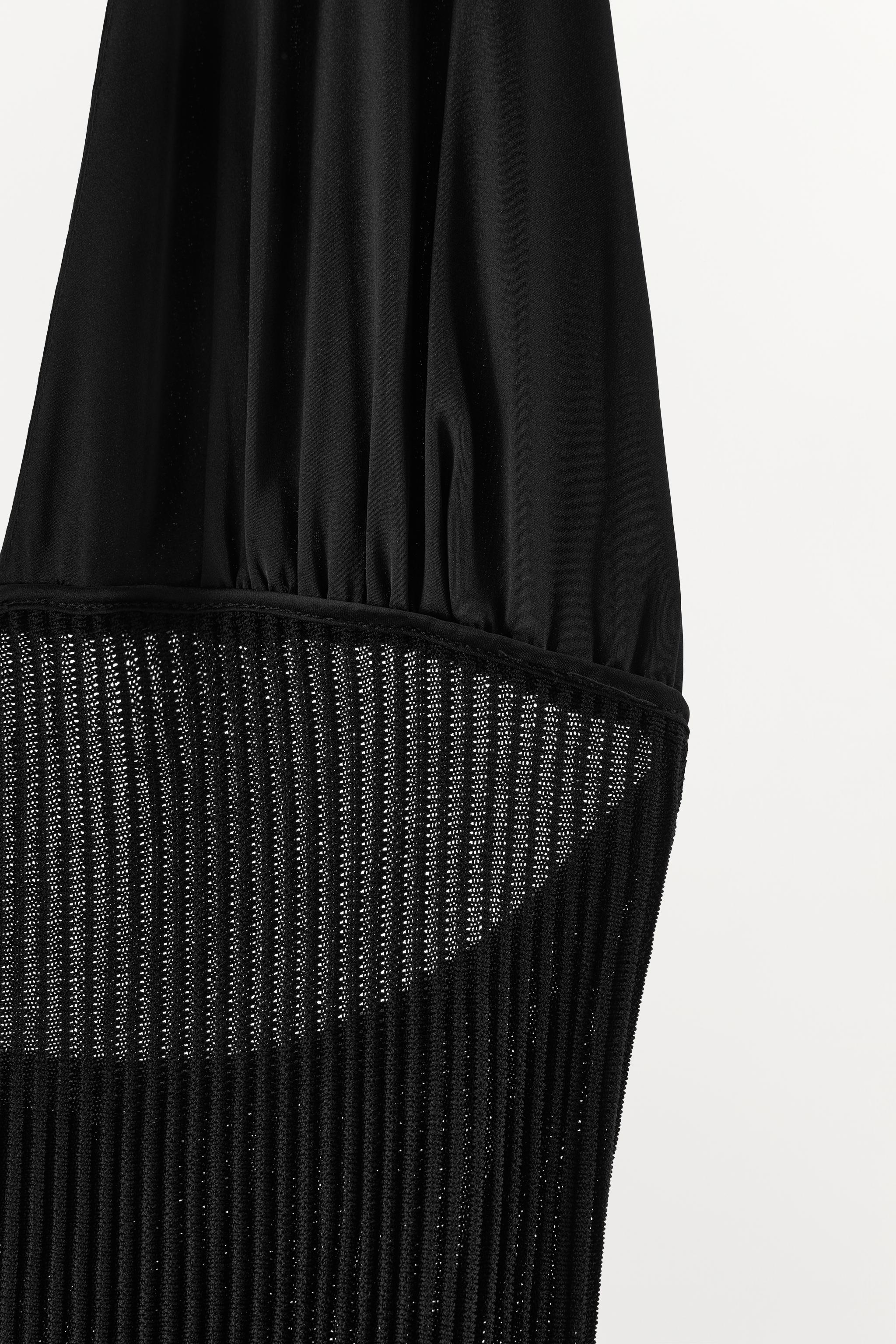 Женские платья Zara MIXED KNIT HALTER DRESS — фото 7