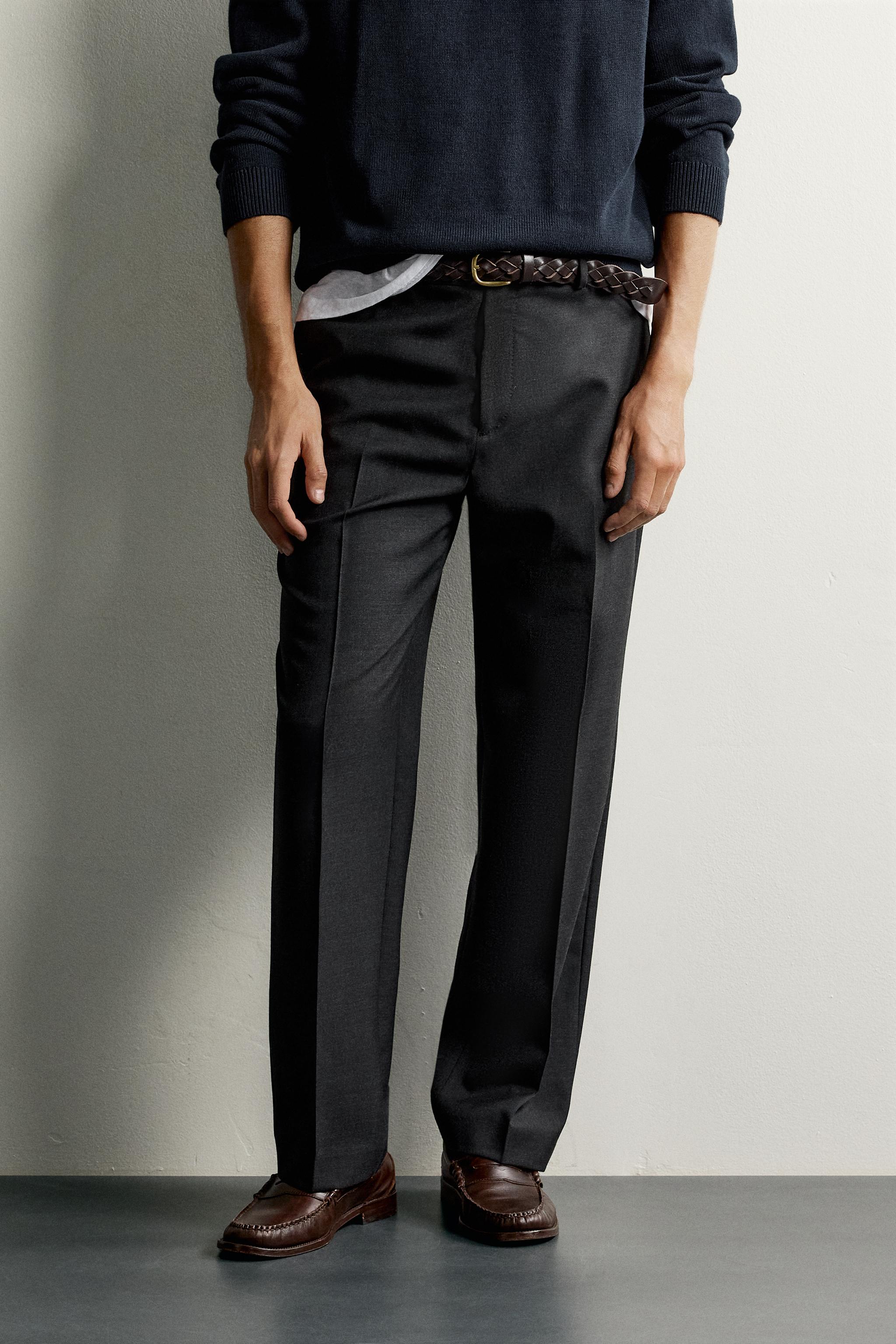 Мужские брюки Zara 100% WOOL REGULAR FIT PANTS — фото 2