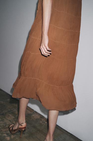 ROBE PLIS BRODÉE ZW COLLECTION - Toffee de Zara - Image 2