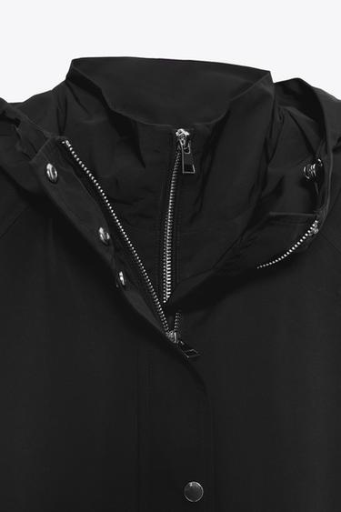 VESTE LONGUE À CAPUCHE - Noir de Zara - Image 8