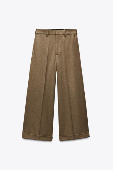 LIMITED EDITION WOOL BLEND TROUSERS - Light khaki by Zara - Image 6