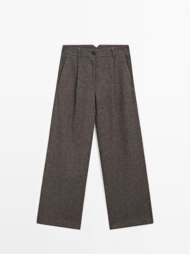 Zara Knickerbocker yarn effect suit trousers - Chocolate