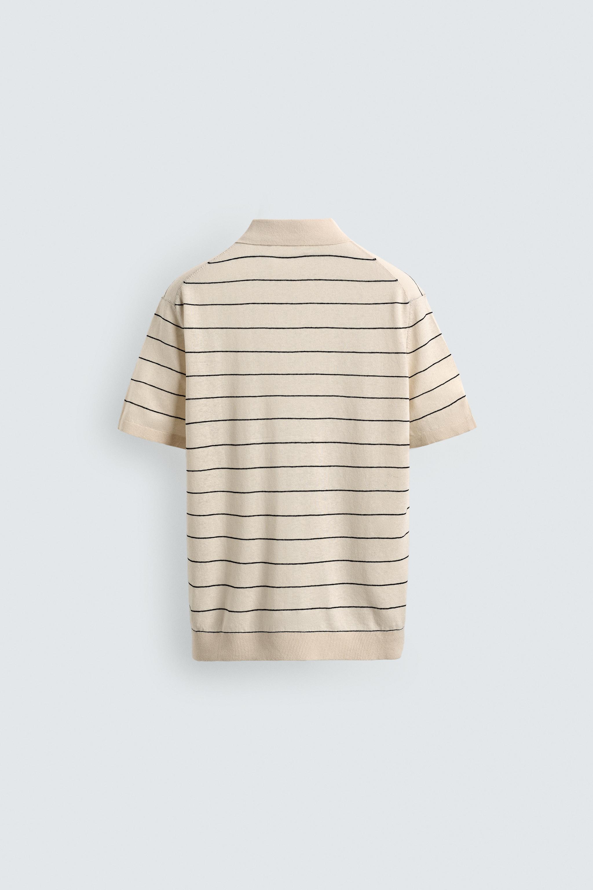 POLO EN MAILLE LIN - COTON À RAYURES