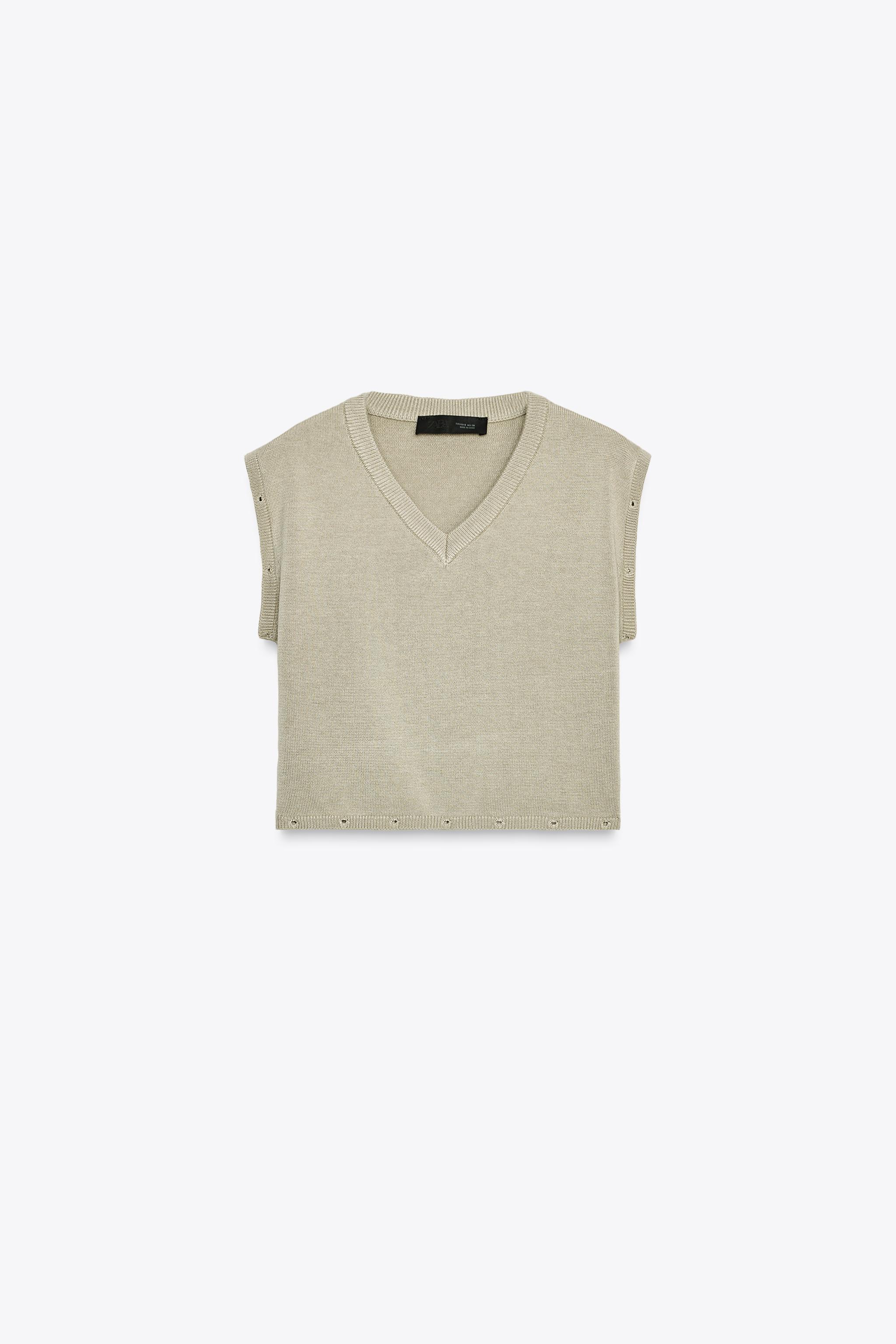 ボタン付き取り外し可能ニットセーター - ベージュ | ZARA Japan