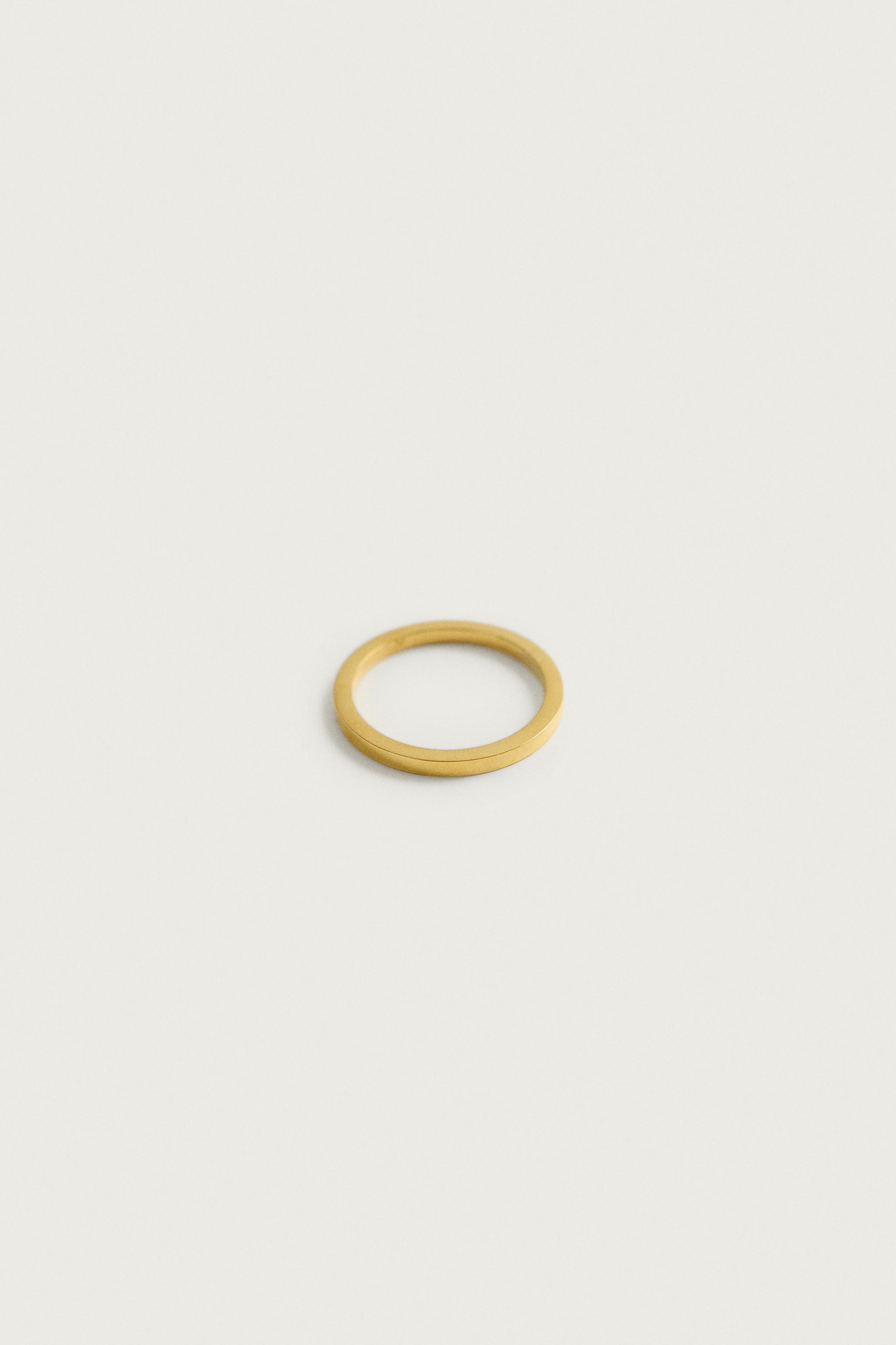 STAINLESS STEEL BAND RING — Gold