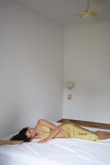 ASYMMETRIC SATIN SKIRT WITH LACE - Khaki by Zara - Image 0