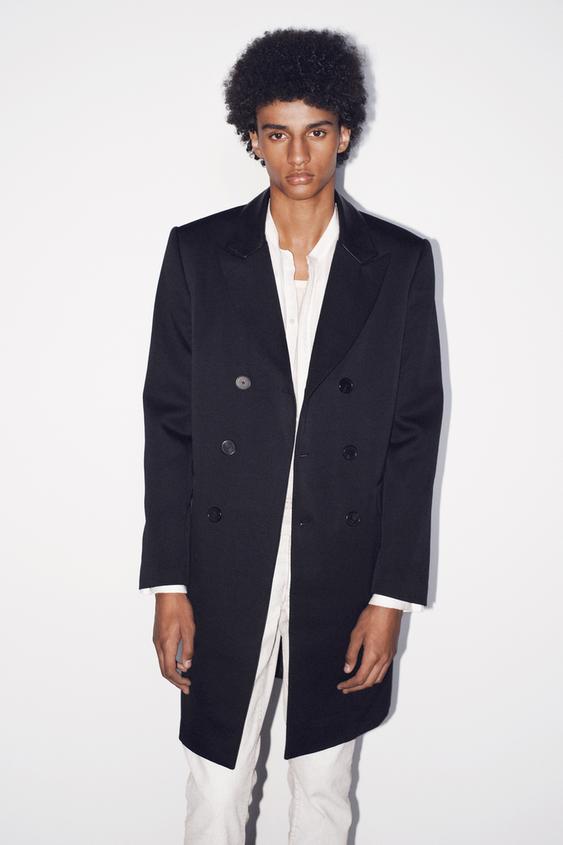 Zara DOUBLE-BREASTED TAILORED COAT - Black - Image 0