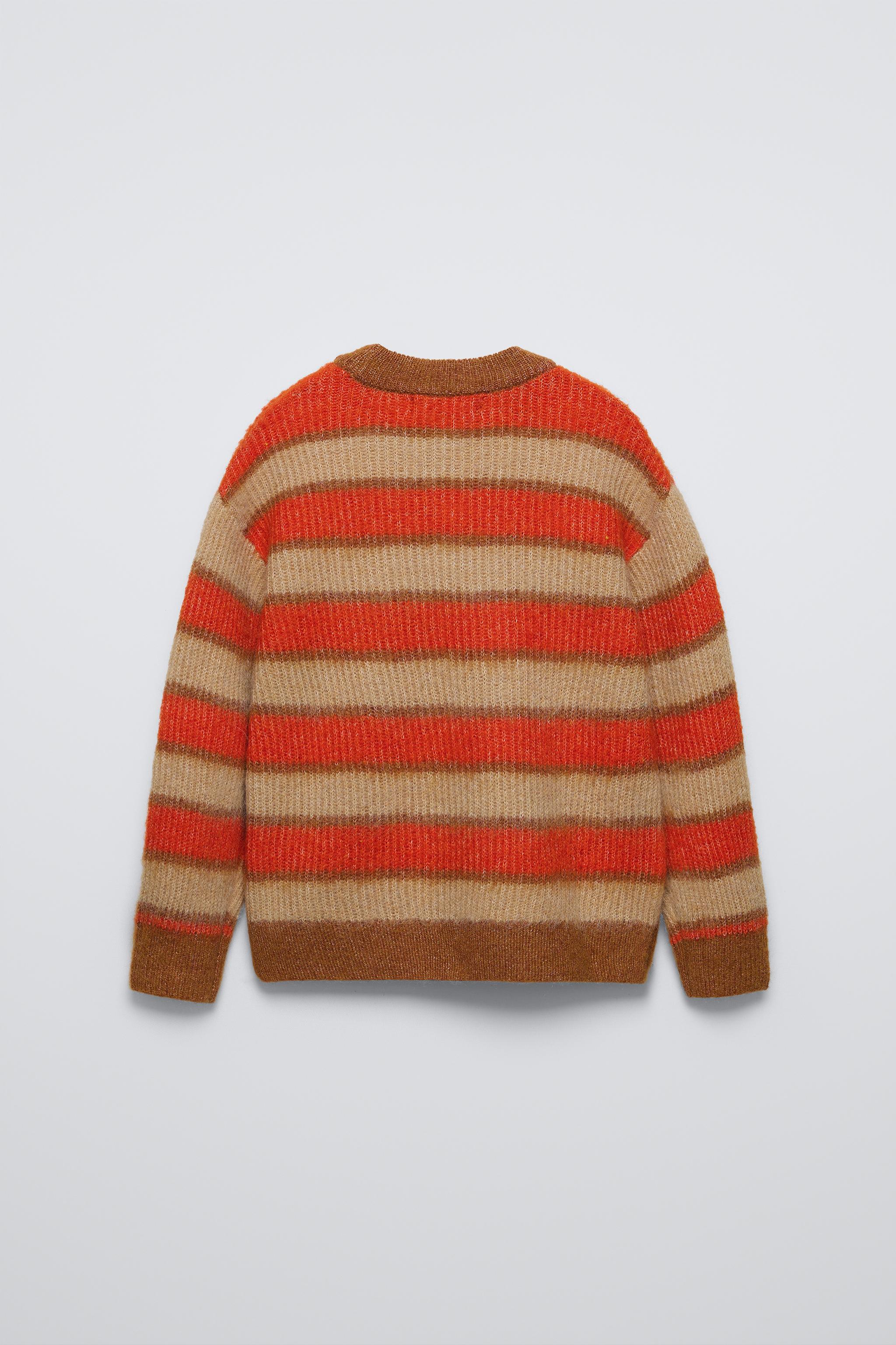 Zara Pullover Pulli Orange Zara Pulli Orange Zara GESTREIFTER