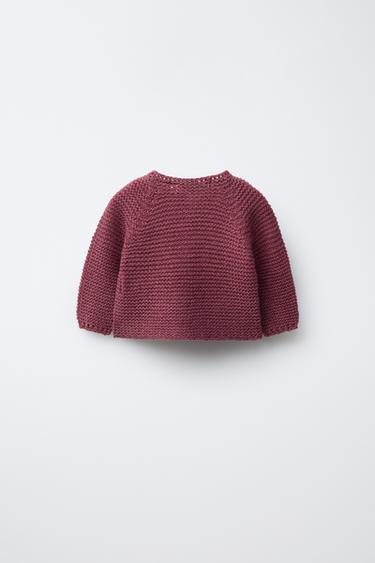 CHUNKY KNIT CARDIGAN - Raspberry by Zara - Image 1