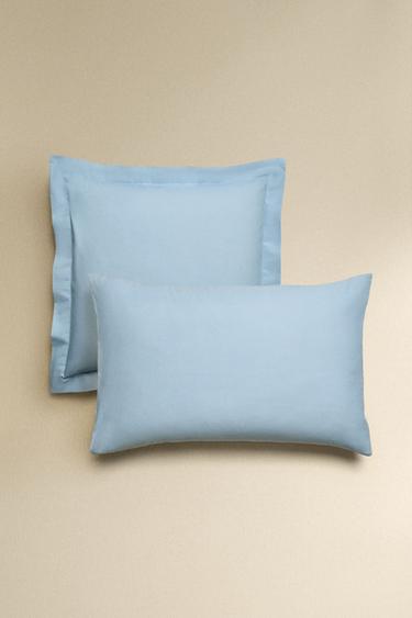 PERCALE PILLOWCASE (200 THREAD COUNT) - Light blue by Zara