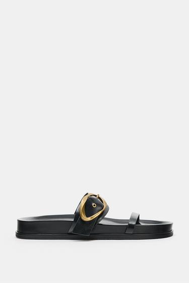 BUCKLED STRAP SANDALS - Black by Zara - Image 0