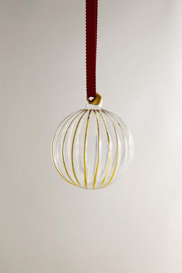 ADORNO ÁRBOL BOLA RAYAS DORADAS NAVIDAD - Dorado de Zara