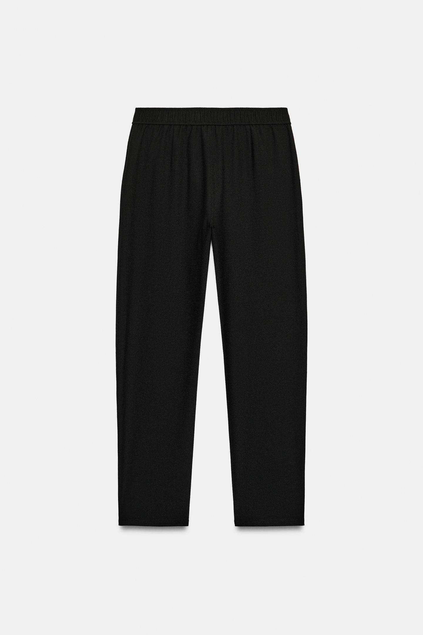 Женские брюки Zara Elastic-Waist, цвет: Чёрный — фото 5
