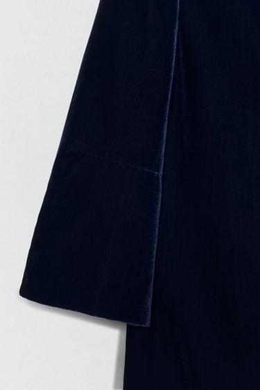 ROBE EN VELOUR SOSHIOTSUKI x ZARA - Bleu marine foncé de Zara - Image 6