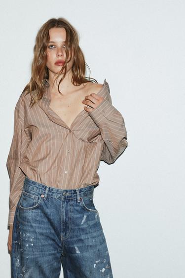 JEAN TRF AMPLE OVERSIZE TAILLE HAUTE - Bleu de Zara - Image 2