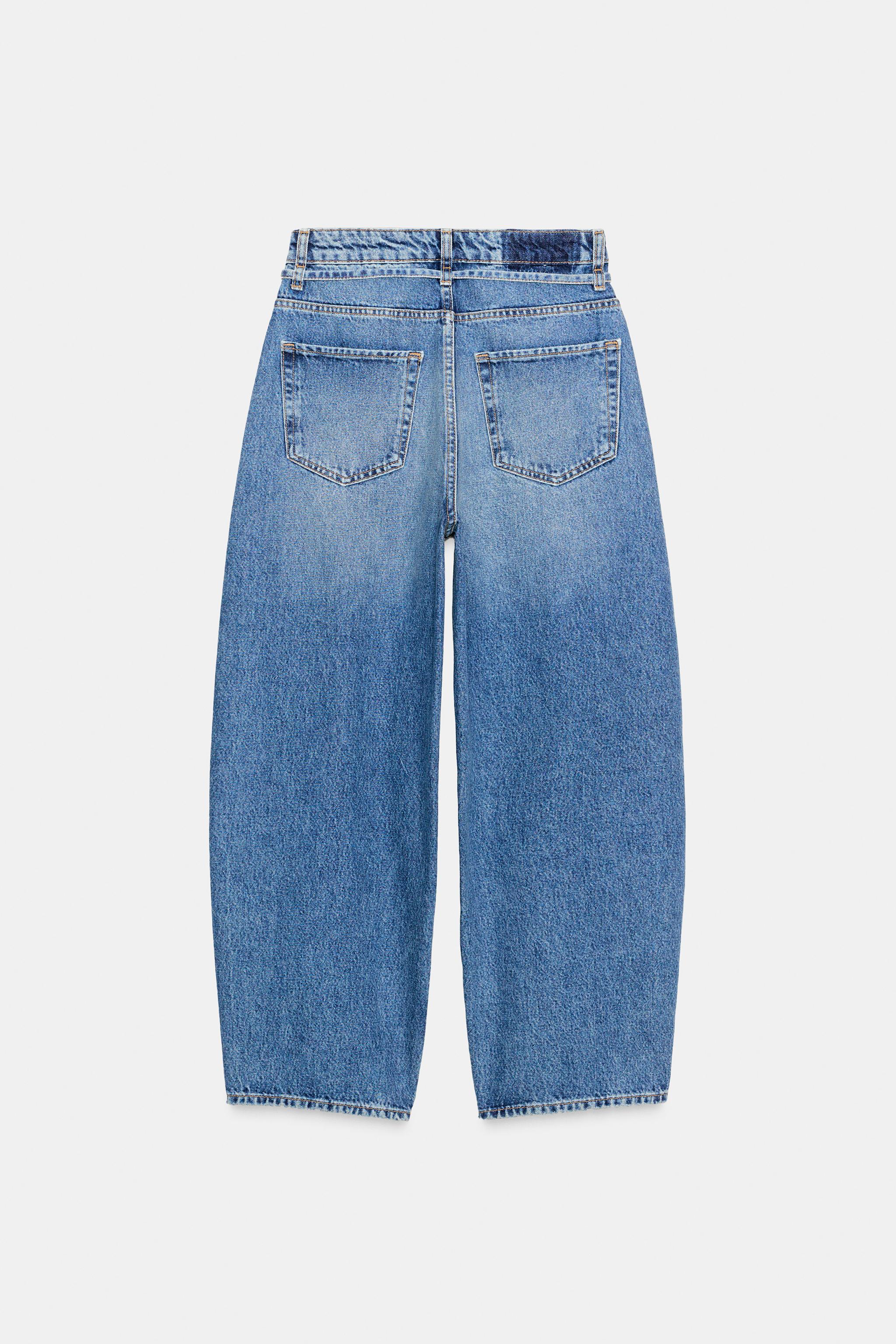 JEANS Z1975 BARREL CINTURA MÉDIA - Azul-médio | ZARA Brasil