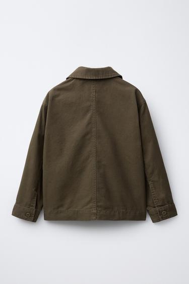 PATCH OVERSHIRT - Dark khaki by Zara - Image 1