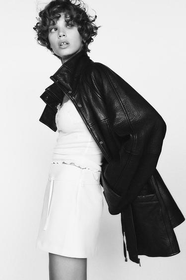 Zara BELTED SKORT - White