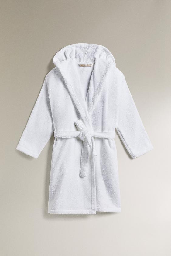 Zara HOODED BATHROBE (360 GXM²) - White - Image 0