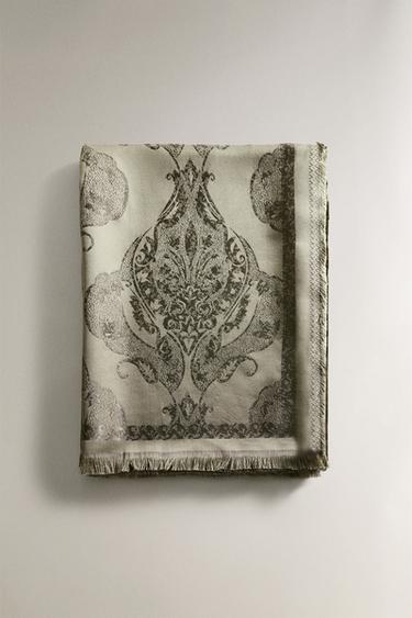SATIN THROW - Mid-green by Zara